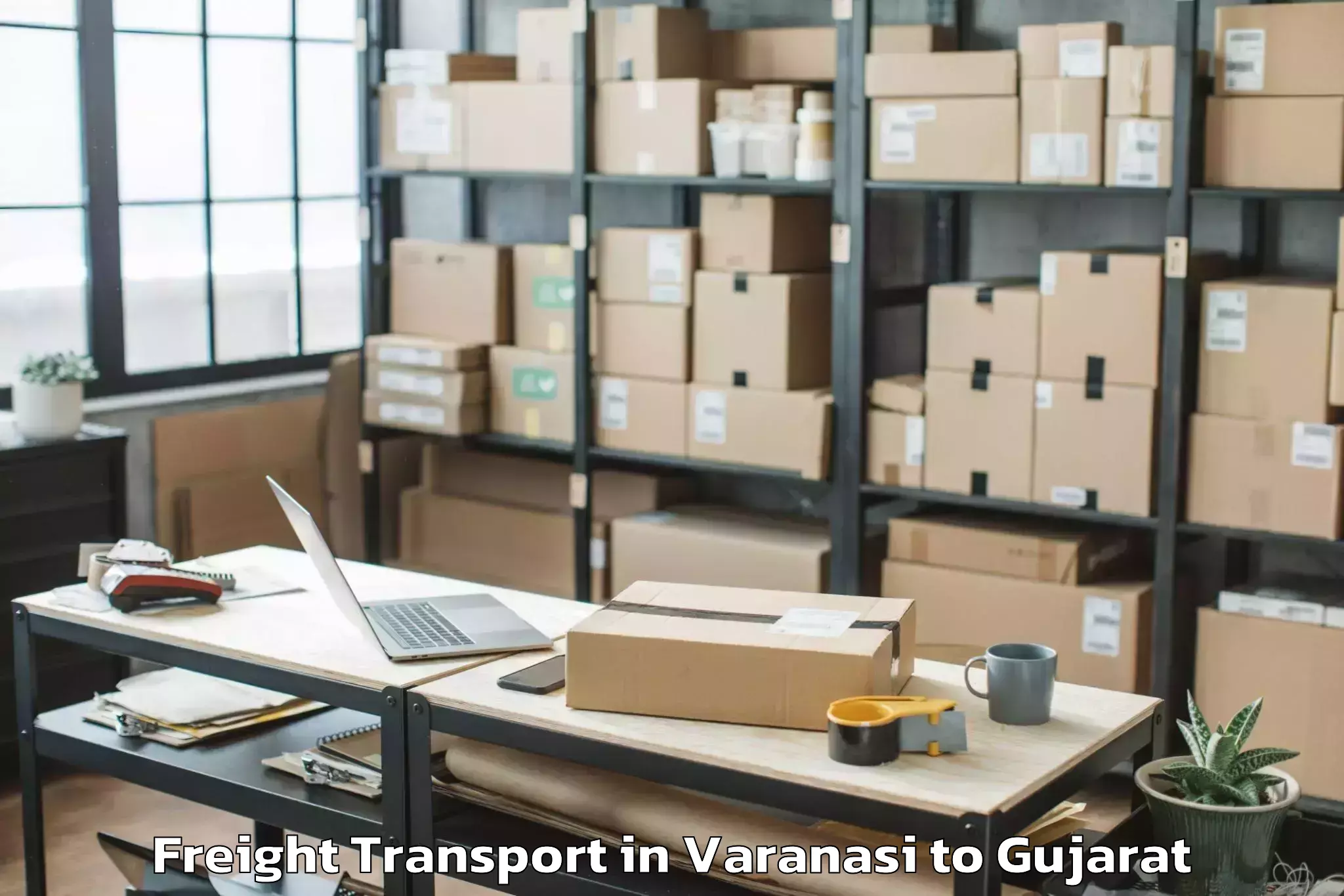 Top Varanasi to Dasada Freight Transport Available